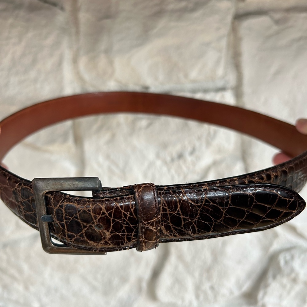 Brown alligator Giorgio Armani belt